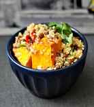 Quinoa Salad with Pumpkin, lentils and light chilli